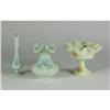 Image 1 : THREE HANDPAINTED FENTON CUSTARD GLASS VASES