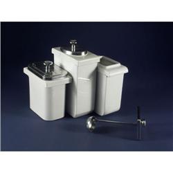 THREE HALL CHINA ICE CREAM PARLOR SAUCE DISPENSERS