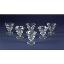 SIX TULIP GLASS ICE CREAM SUNDAE DISHES