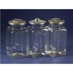 THREE VINTAGE GLASS COOKIE JARS
