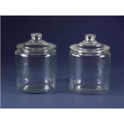 TWO GLASS COOKIE JARS