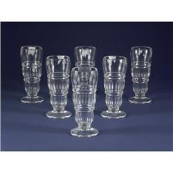 SIX PARFAIT ICE CREAM SUNDAE SODA GLASSES