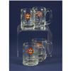 FOUR A&W BULL'S EYE ARROW GLASS LOGO MUGS