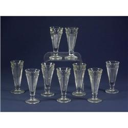 NINE VINTAGE GLASS ICE CREAM CONE HOLDERS
