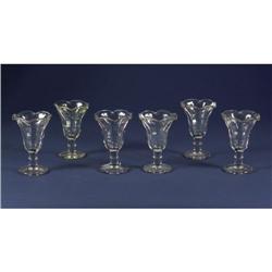 SIX VINTAGE CLEAR GLASS TULIP ICE CREAM DISHES