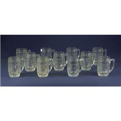 ELEVEN VINTAGE GLASS DAD'S ROOT BEER BARREL MUGS