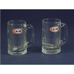 TWO VINTAGE A&W ROOT BEER GLASS MUGS