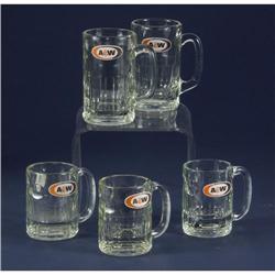 FIVE OVAL LOGO A&W ROOT BEER MUGS