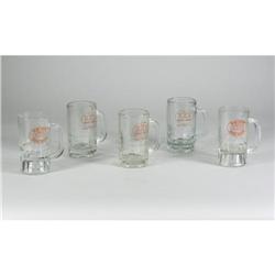 FIVE 6'' TRIPLE XXX CLEAR ROOT BEER MUGS