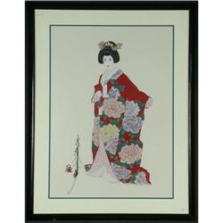 LITHOGRAPH SIGNED OTSUKA GEISHA