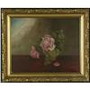 OIL ROSES EARLY 20TH CENTURY VINTAGE