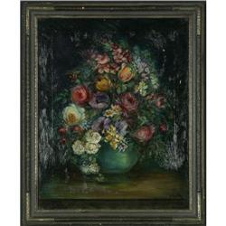 OIL VINTAGE FLORAL ARRANGEMENT