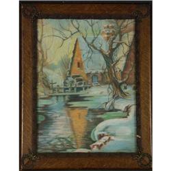 PASTEL EARLY 20TH CENTURY VINTAGE LANDSCAPE