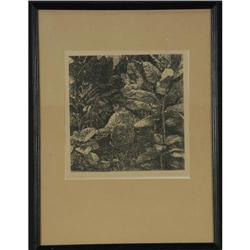 ETCHING PHILIP KAPPEL ''SUMMER JOB''