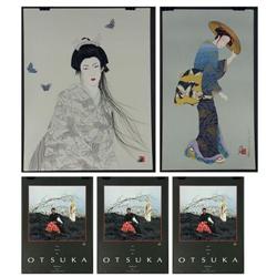 FIVE UNFRAMED LITHOGRAPHS OTSUKA / KAZUE
