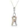 Image 1 : Natural 0.64 CTW Diamond Necklace 14K Two Tone Yellow Gold - REF-74R7K