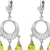 Image 1 : Genuine 3.75 ctw Peridot Earrings 14KT White Gold - REF-43H8X