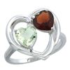 2.61 CTW Diamond, Amethyst & Garnet Ring 10K White Gold - REF-23N7Y
