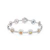 Image 1 : Natural 4.80 CTW Multi-Sapphire & Diamond Bracelet 14K White Gold - REF-266R4K
