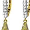 Image 1 : Genuine 6.3 ctw Amethyst & Diamond Earrings 14KT Yellow Gold - REF-56W3Y