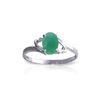 Genuine 0.75 ctw Emerald Ring 14KT White Gold - REF-27N8R