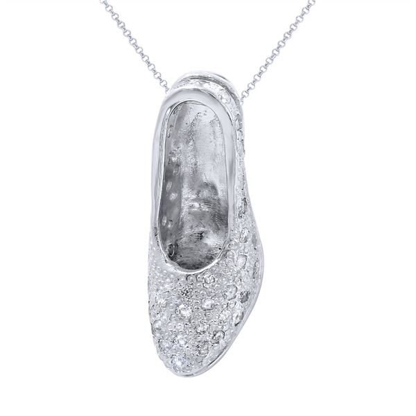 Natural 0.43 CTW Diamond & Pendant 14K White Gold - REF-68H4W
