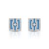 Image 1 : Natural 8.46 CTW Turquoise & Diamond Earrings 18K White Gold - REF-125R3K