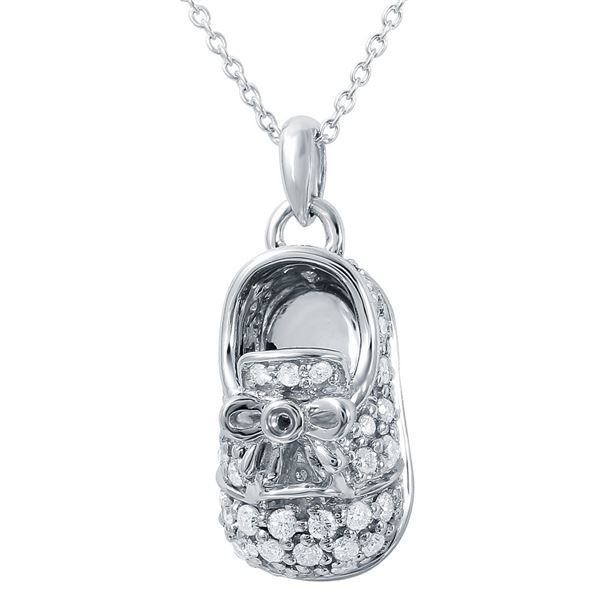 Natural 0.74 CTW Diamond Necklace 14K White Gold - REF-89M3F