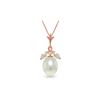 Genuine 4.5 ctw White Topaz Necklace 14KT Rose Gold - REF-24F3Z