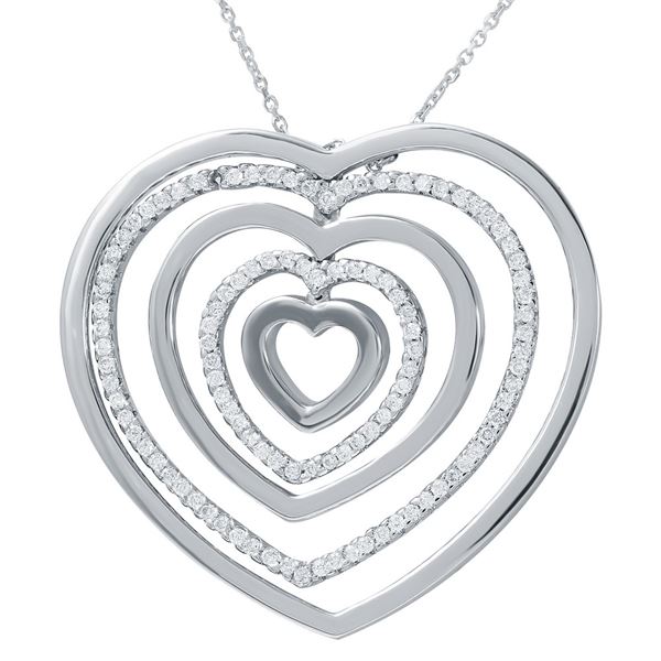 Natural 0.94 CTW Diamond Necklace 18K White Gold - REF-188X3T