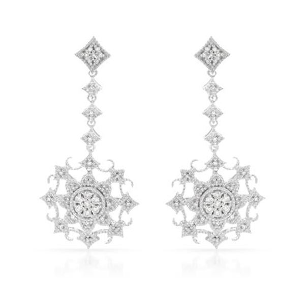Natural 0.32 CTW Diamond Earrings 14K White Gold - REF-64M8F
