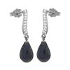 Genuine 6.88 ctw Sapphire & Diamond Earrings 14KT White Gold - REF-47P3H