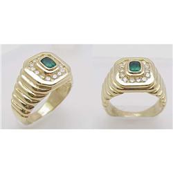 Man's emerald and diamond ring