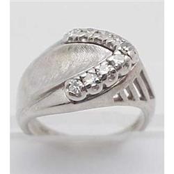 Lady's Diamond Dome Ring White Gold