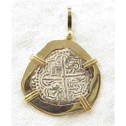 Atocha Coin 2 Reale in 14 kt Bezel