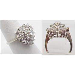 Diamond heart shape cluster ring