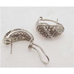 White & Cognac Diamond Earrings