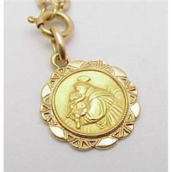 18kt Religious medal with chain