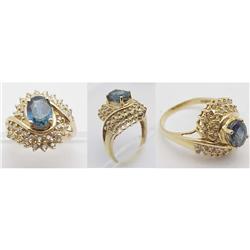 Lady's sapphire & diamond ring
