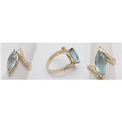 Lady's ring Blue Topaz & Diamond