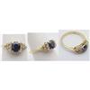 Image 1 : Blue Sapphire and Diamond Ring