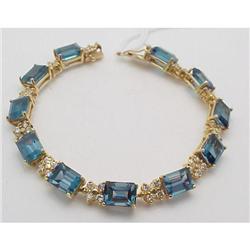 Blue topaz and diamond bracelet