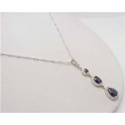 Blue Sapphire and Diamond Pendant