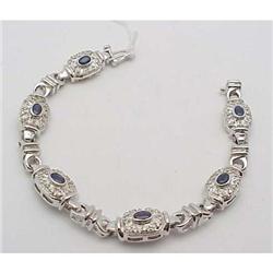 Blue Sapphire & Diamond Bracelet