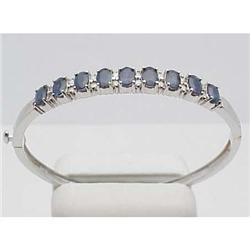 Blue Sapphire Bangle Bracelet 14 kt