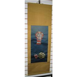 Silk wall hanging cranes