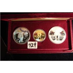 1984 Oly. 3-Coin PF Silver & Gold Set