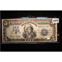 1896 $5.00 "Oncpapa Indian" Sil. Cert.