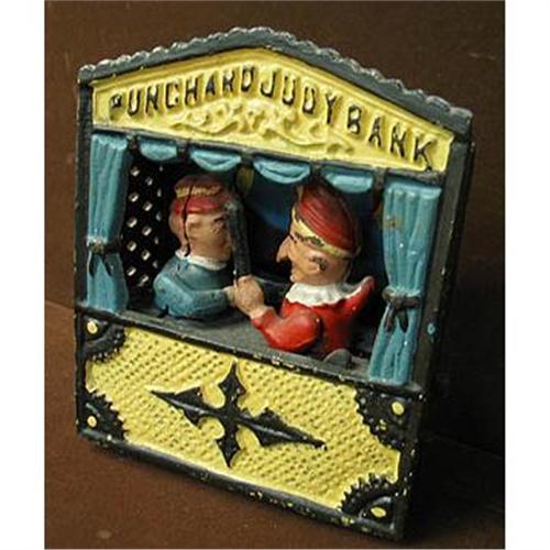 Punch and Judy Cast Iron Bank