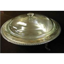 3qt covered silver plate casserole